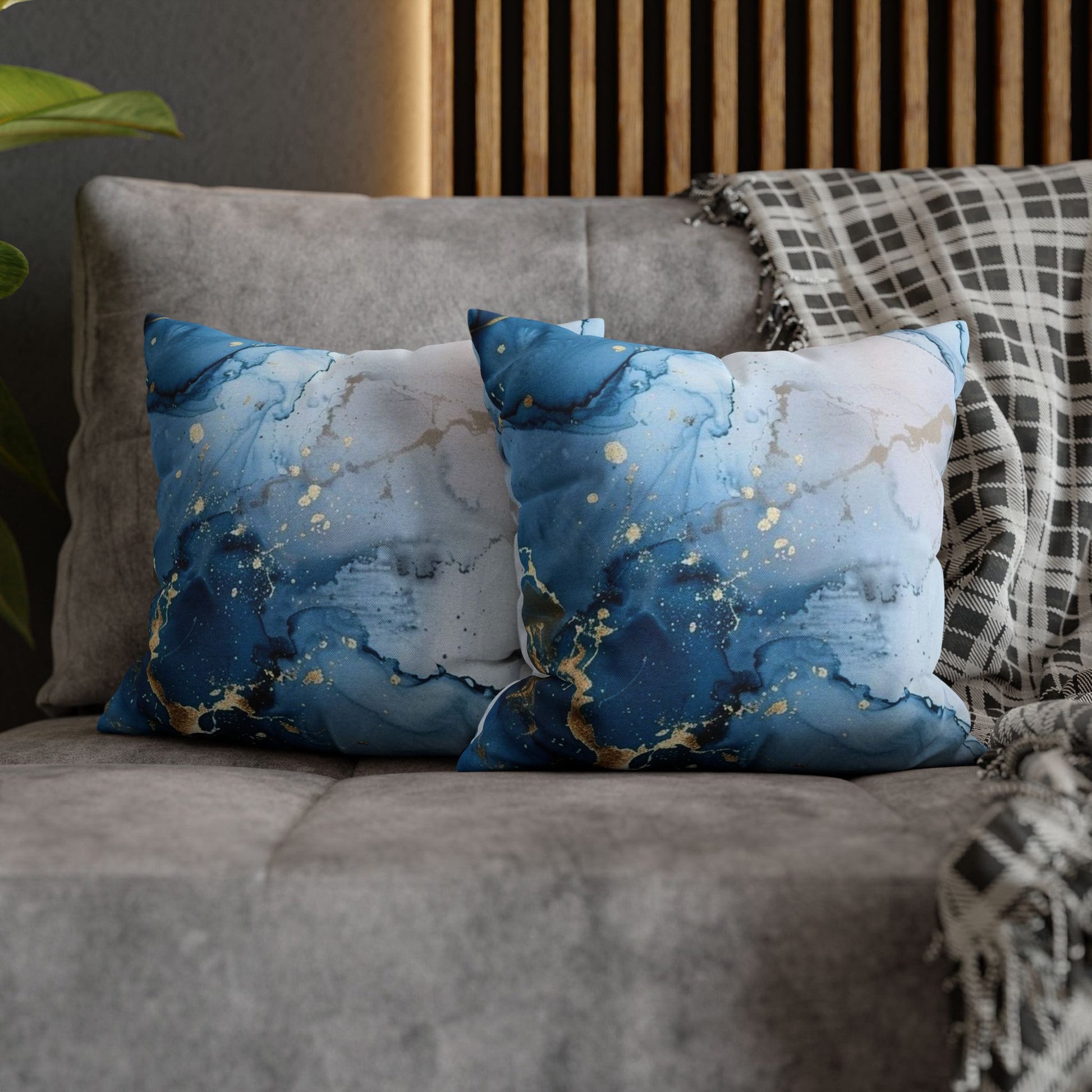 Elegant Blue Abstract Pillowcase - Decorative Throw Pillow Cover, Living Room Decor, Home Accent, Gift for Her, Cozy Touch