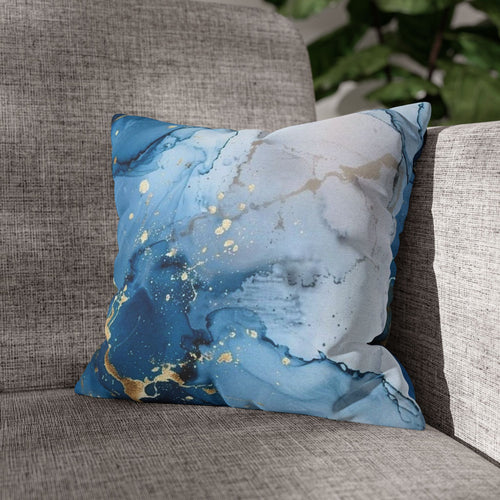 Elegant Blue Abstract Pillowcase - Decorative Throw Pillow Cover, Living Room Decor, Home Accent, Gift for Her, Cozy Touch