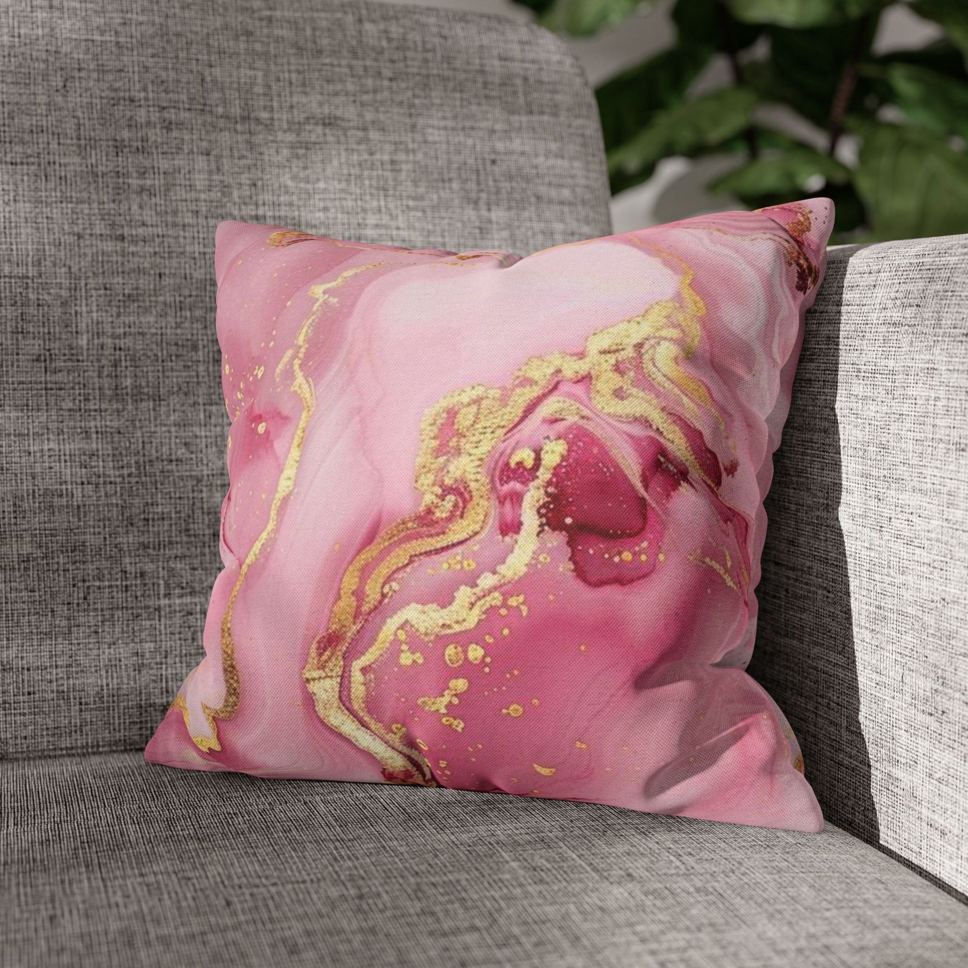 Elegant Pink Marble Pillowcase, Chic Home Decor, Gift for Her, Couch Pillow, Cozy Bedroom Accessory, Accent Cushion