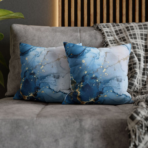 Elegant Blue Abstract Pillowcase - Decorative Throw Pillow Cover, Living Room Decor, Home Accent, Gift for Her, Cozy Touch
