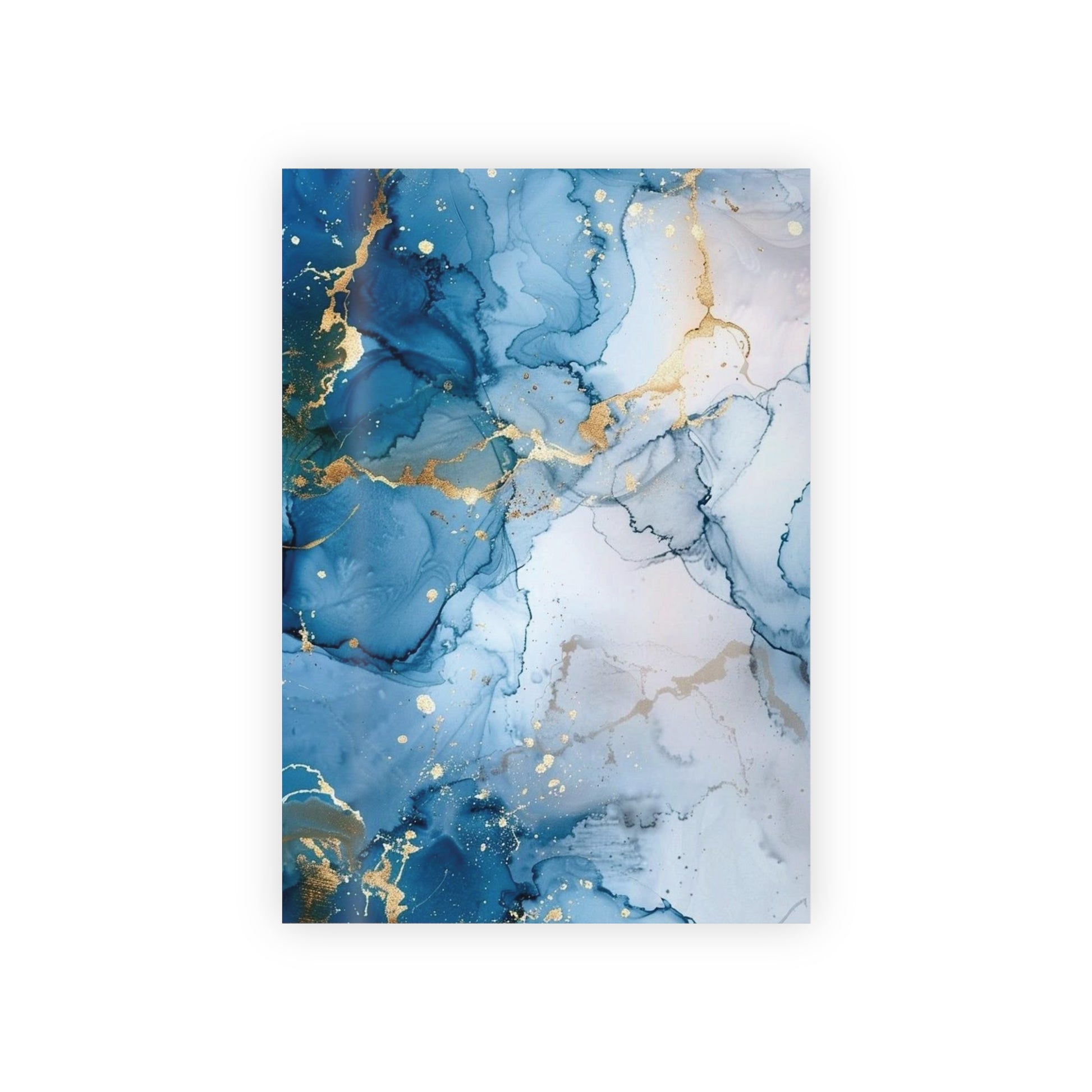 Elegant Marble Gift Wrapping Paper Roll, Luxurious Blue and Gold, Holiday Decor, Birthday Gift Wrap, Party Supplies, Eco-Friendly